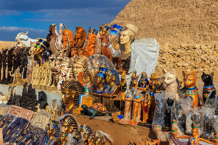 供街头市场销售的各种传统的埃及族图片
