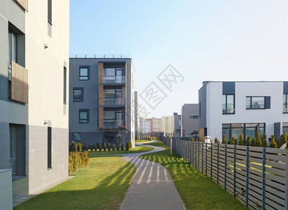 新的现代标准欧洲模块化住宅背景图片
