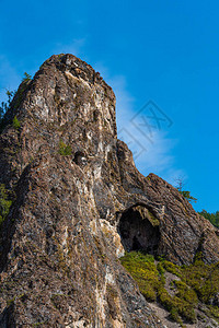 石窟山崖小洞窟探岩背景