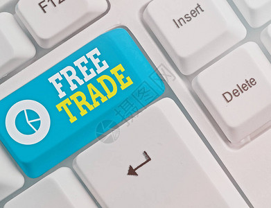 显示自由贸易的文字符号展示国际贸易在没有关税的情况下顺其自图片