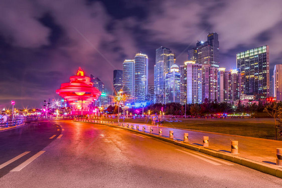 青岛风光城市夜景图片