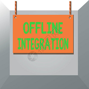 显示离线集成的概念手写营销电视印刷与户外木板空框固定彩条串的概念意图片