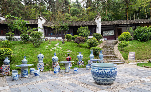 江西景德镇在江西省世界普罗氏首府Jingdezhen举行的古老传统陶器讲习班上装背景