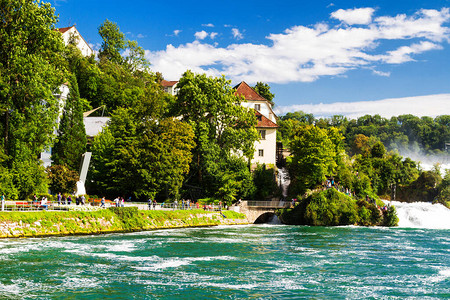 瑞士沙夫豪森的莱茵瀑布莱茵瀑布是欧图片