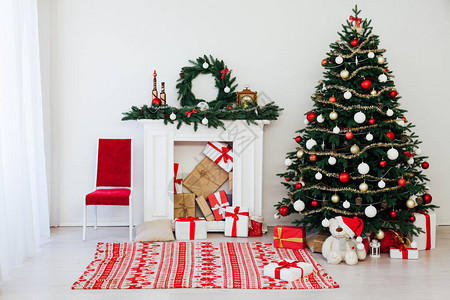 圣诞节和装饰的室内房间图片