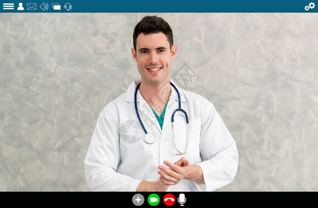 医生通过视频通话进行远程医疗和远程医疗服务图片