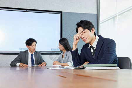 职场办公商务男性职场疲惫烦恼背景