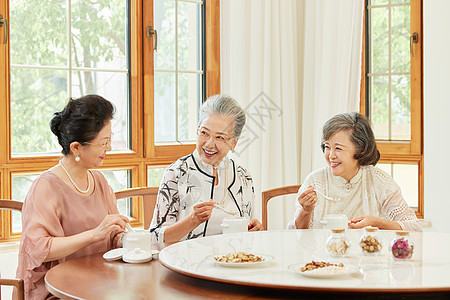 老人聊天老年闺蜜聚会聊天背景