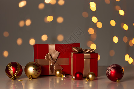 圣诞装饰礼物盒静物高清图片