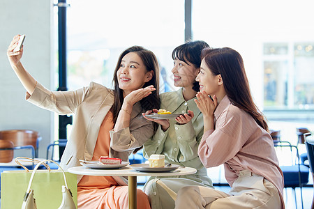 青海美女女性闺蜜开心餐厅聚会背景