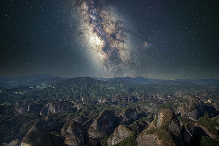 桂林丹霞地貌星空银河高清图片