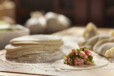 猪肉馅水饺香菇猪肉馅饺子高清图片