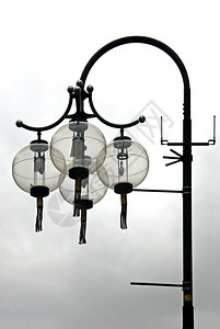墨尔本唐人街的中式路灯图片