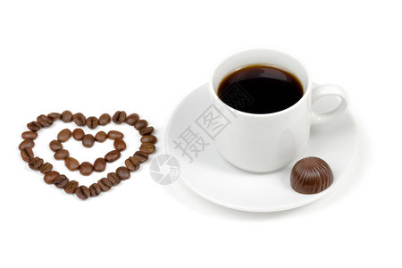 爱咖啡心和咖啡图片