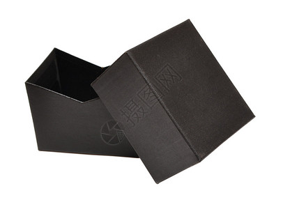 一个打开的黑色礼品盒的特写背景图片