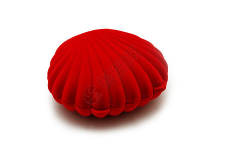 珍珠贝壳形状的红色盒子图片
