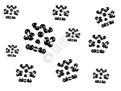 在白色背景下分离的分子结构Name以白背景图片