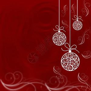 圣诞舞会在红色背景圣诞图片