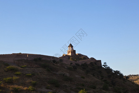 山上斋浦尔的琥珀堡垒墙图片