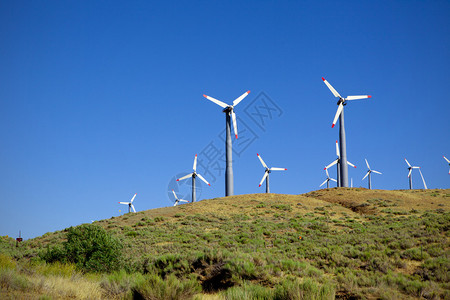 风力发电场的涡轮图片