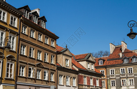 波兰华沙市中心背景图片