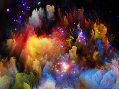 永无世界系列以幻想梦想创造力想象力和艺术为主题的彩色立体分背景图片
