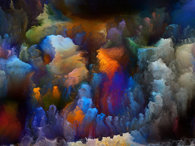 以幻想梦想创造力想象力和艺术为主题的由彩色分形湍流组背景图片