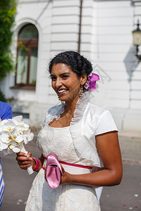 结婚典礼后美丽的印度背景图片
