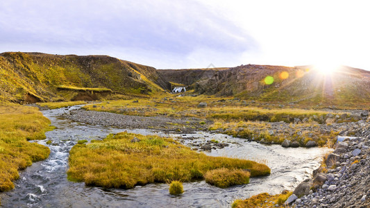 冰岛地貌背景图片