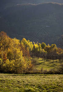秋天有山的风景图片
