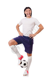 白色的年轻足球运动员图片