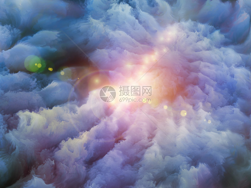 梦幻表面系列以梦想灵和想象力为主题的分形云和图形元图片