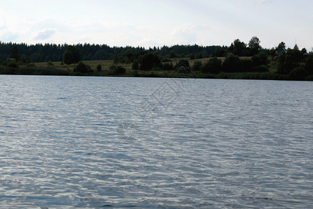 夏日湖景图片