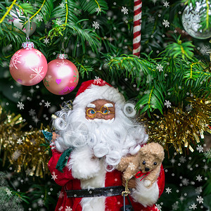圣诞背景与圣诞树装饰图片