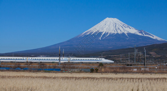 观富士山与东海道新干线图片