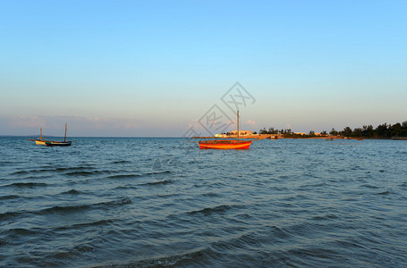 莫桑比克Vilanculos海滩在日落图片