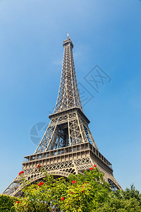 法国巴黎埃菲尔铁塔在美丽的夏图片