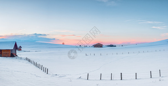 农村草原冬天下雪图片