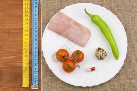 减肥饮食健康食品运动员早餐火腿西红图片
