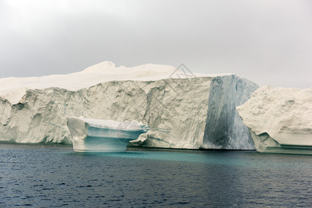 格陵兰Ilulissat冰山湾的北图片