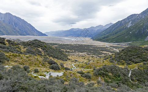 前往蓝湖和塔斯曼冰川景奥拉基库克图片