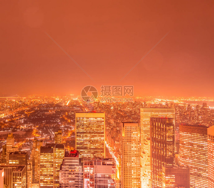 日落时分的纽约曼哈顿景观图片