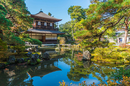 在日本京都的银宫寺庙里建造图片