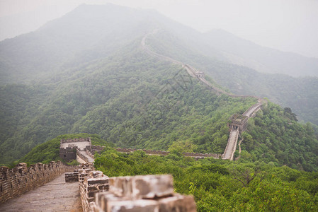 虎山长城Mutianyu完全恢复背景