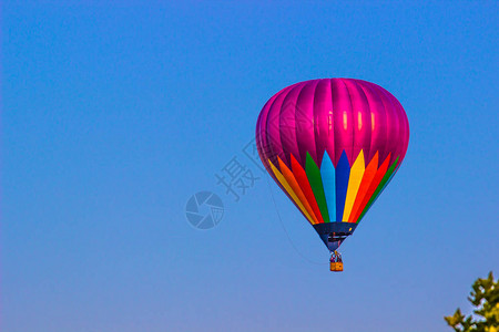 紫色和多色热气球图片
