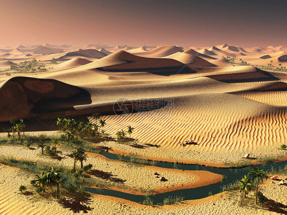 全球温度变化的想法干旱沙漠景观中壮观的傍晚日落天空图片