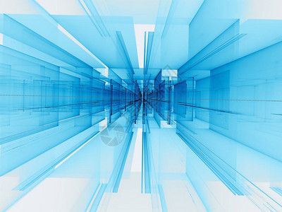 抽象的白色和蓝色门户计算机生成的图像技术科幻或虚拟现实背景适用于桌面壁纸背景图片