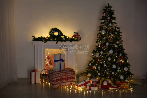 圣诞室内灯圣诞快乐节日礼物图片