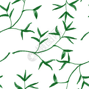 绿色树枝叶画植物花朵图画创图片