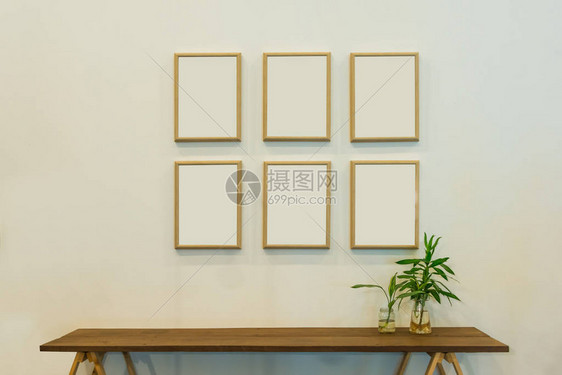 6个空白木画框图片